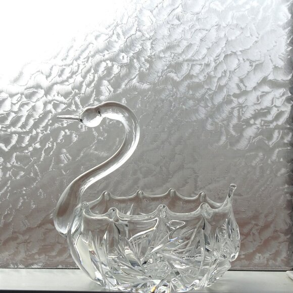 Vintage Crystal Swan Dish Czechoslovakia - Picture 4 of 6